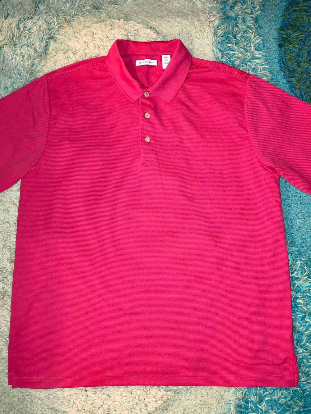 Cubavera magenta/pink textured polo shirt Big & Tall 2XLT